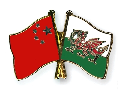 Fahnen Pins China Wales