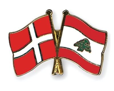 Fahnen Pins Dnemark Libanon
