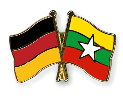 Fahnen Pins Deutschland Myanmar