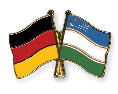 Fahnen Pins Deutschland Usbekistan