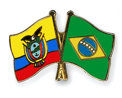 Fahnen Pins Ecuador Brasilien