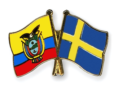 Fahnen Pins Ecuador Schweden