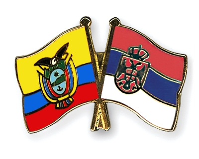 Fahnen Pins Ecuador Serbien