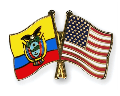 Fahnen Pins Ecuador USA