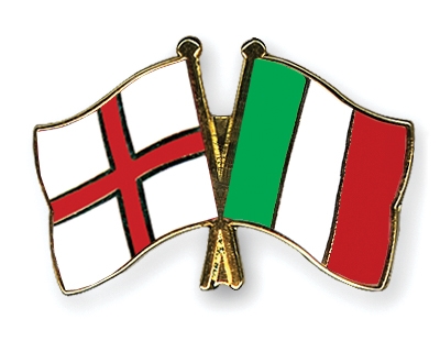 Fahnen Pins England Italien