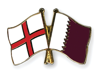 Fahnen Pins England Katar