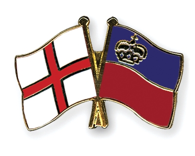 Fahnen Pins England Liechtenstein