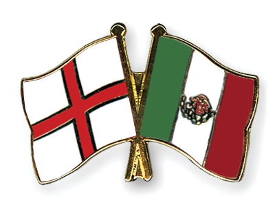Fahnen Pins England Mexiko