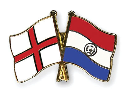 Fahnen Pins England Paraguay