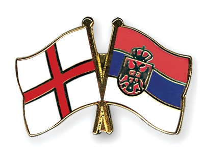 Fahnen Pins England Serbien