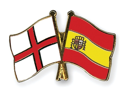 Fahnen Pins England Spanien
