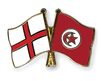 Fahnen Pins England Tunesien