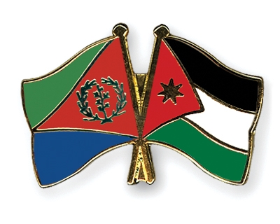 Fahnen Pins Eritrea Jordanien