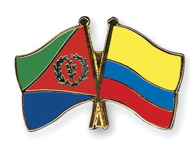 Fahnen Pins Eritrea Kolumbien