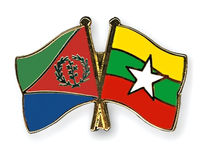 Fahnen Pins Eritrea Myanmar