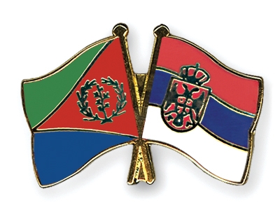 Fahnen Pins Eritrea Serbien