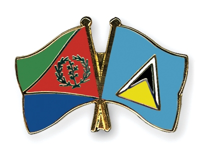 Fahnen Pins Eritrea St-Lucia