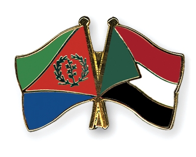Fahnen Pins Eritrea Sudan