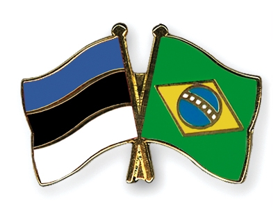 Fahnen Pins Estland Brasilien