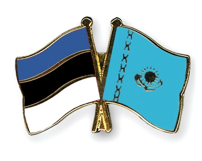 Fahnen Pins Estland Kasachstan