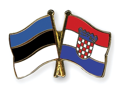 Fahnen Pins Estland Kroatien