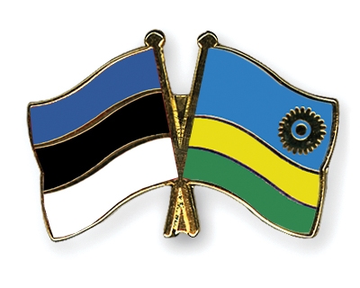 Fahnen Pins Estland Ruanda
