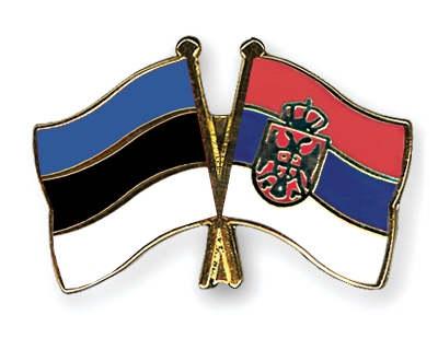 Fahnen Pins Estland Serbien