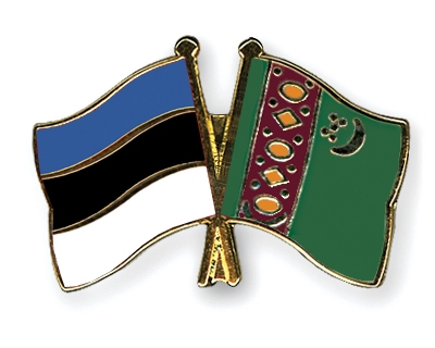 Fahnen Pins Estland Turkmenistan