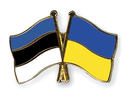 Fahnen Pins Estland Ukraine