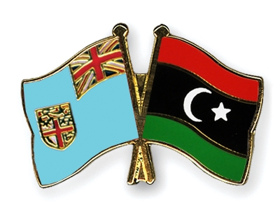 Fahnen Pins Fidschi Libyen