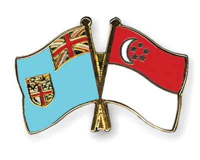 Fahnen Pins Fidschi Singapur