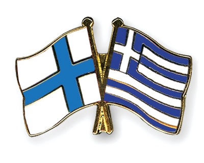 Fahnen Pins Finnland Griechenland