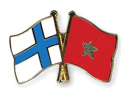 Fahnen Pins Finnland Marokko
