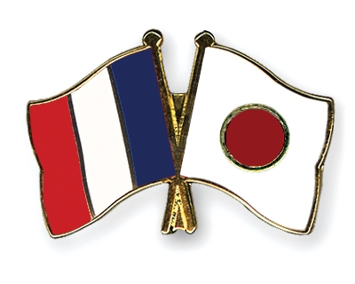 Fahnen Pins Frankreich Japan