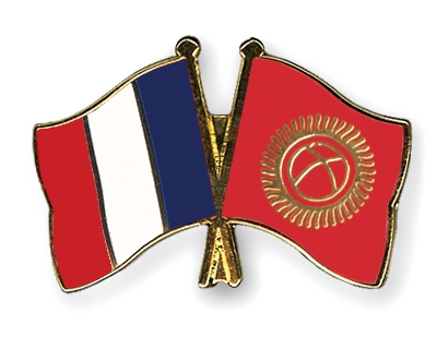 Fahnen Pins Frankreich Kirgisistan