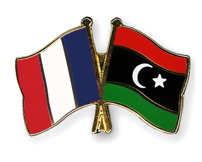 Fahnen Pins Frankreich Libyen