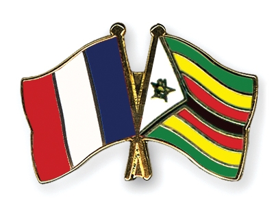 Fahnen Pins Frankreich Simbabwe