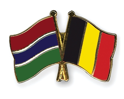 Fahnen Pins Gambia Belgien