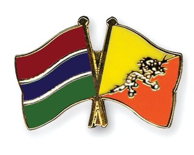 Fahnen Pins Gambia Bhutan