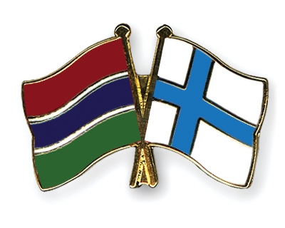 Fahnen Pins Gambia Finnland