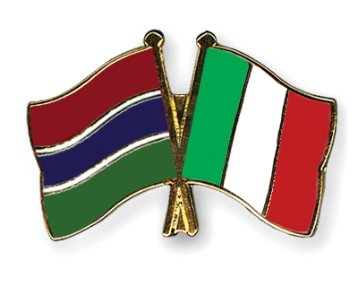 Fahnen Pins Gambia Italien