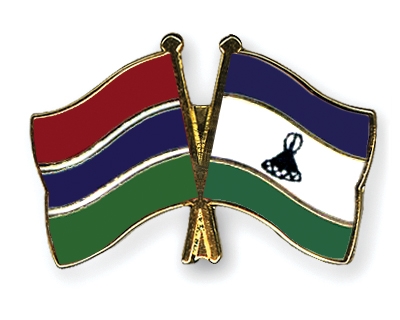 Fahnen Pins Gambia Lesotho