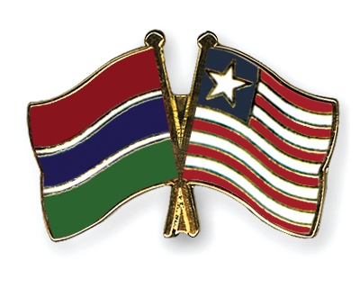 Fahnen Pins Gambia Liberia