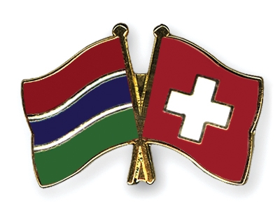 Fahnen Pins Gambia Schweiz