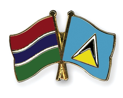 Fahnen Pins Gambia St-Lucia