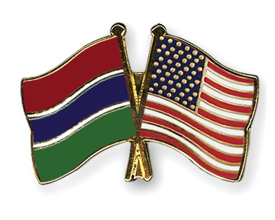 Fahnen Pins Gambia USA