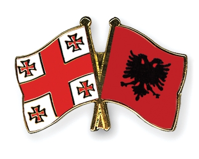 Fahnen Pins Georgien Albanien