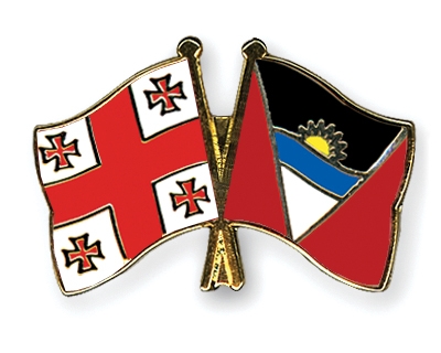 Fahnen Pins Georgien Antigua-und-Barbuda