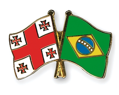 Fahnen Pins Georgien Brasilien