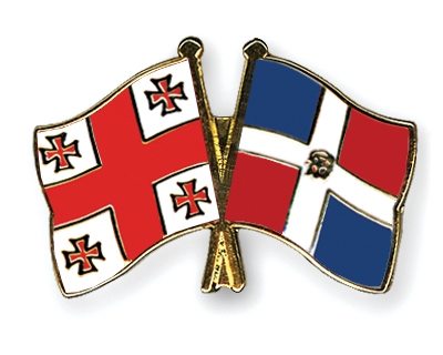 Fahnen Pins Georgien Dominikanische-Republik